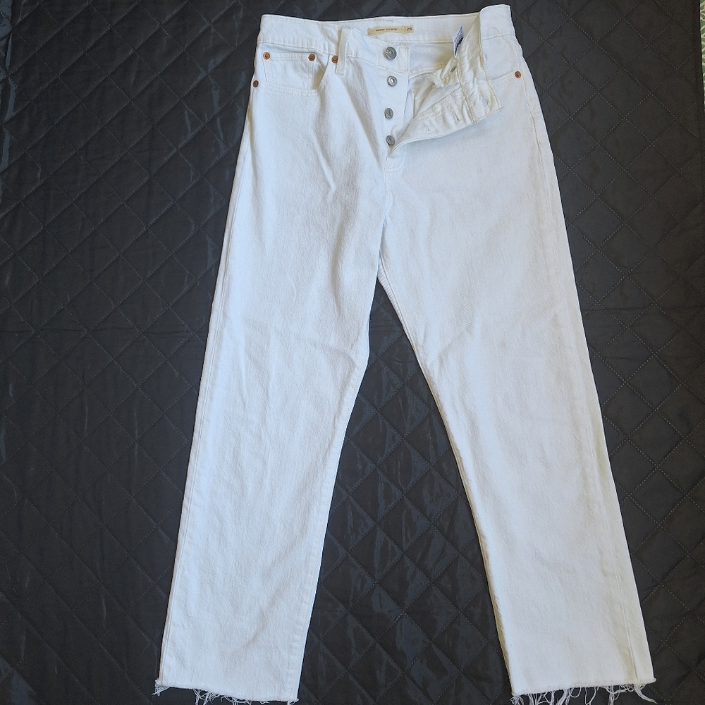 White High-Rise Button-Fly Women’s Jeans